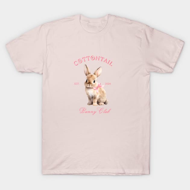 Pink Coquette Bunny T-Shirt by BestNestDesigns